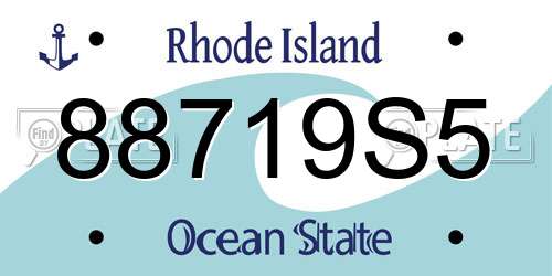 88719S5 Rhode Island License Plate