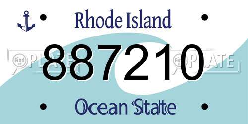 887210 Rhode Island License Plate