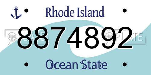 8874892 Rhode Island License Plate