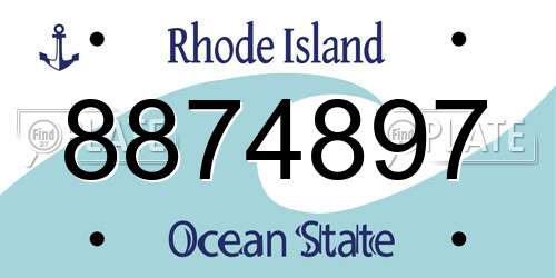 8874897 Rhode Island License Plate