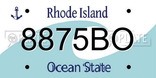 8875BO Rhode Island License Plate
