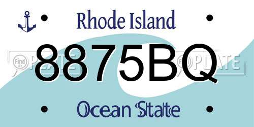 8875BQ Rhode Island License Plate