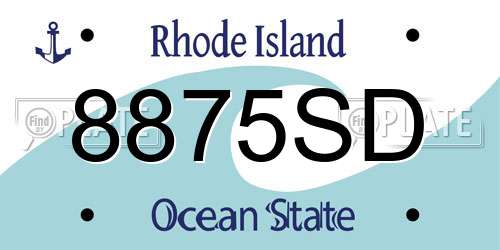 8875SD Rhode Island License Plate