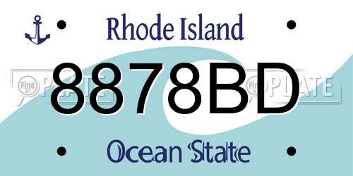 8878BD Rhode Island License Plate