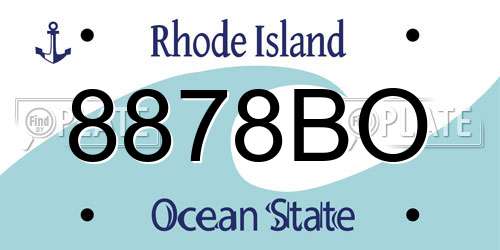 8878BO Rhode Island License Plate
