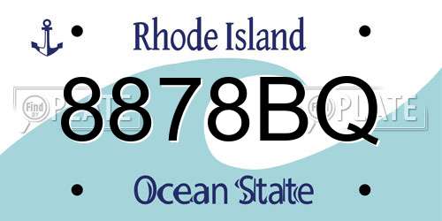 8878BQ Rhode Island License Plate