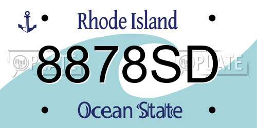 8878SD Rhode Island License Plate