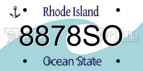 8878SO Rhode Island License Plate