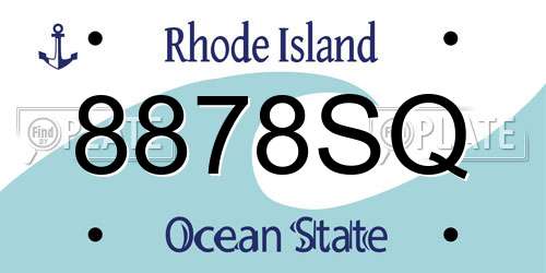 8878SQ Rhode Island License Plate