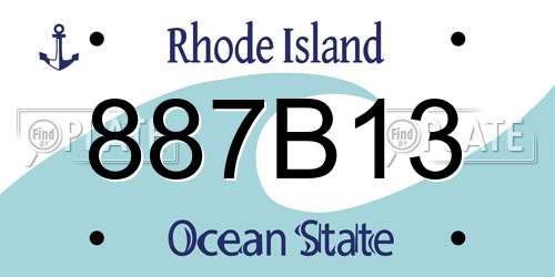 887B13 Rhode Island License Plate