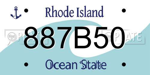 887B50 Rhode Island License Plate