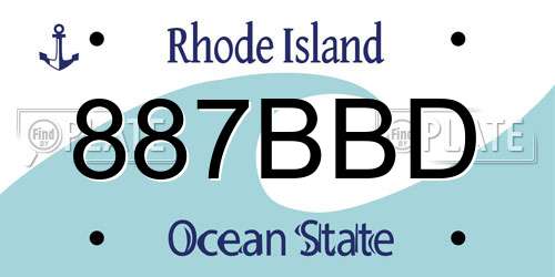 887BBD Rhode Island License Plate