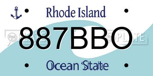 887BBO Rhode Island License Plate