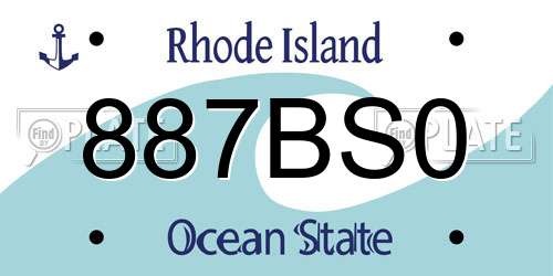 887BS0 Rhode Island License Plate