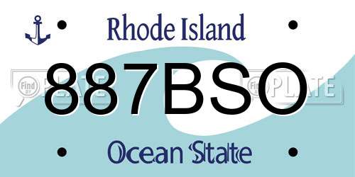 887BSO Rhode Island License Plate