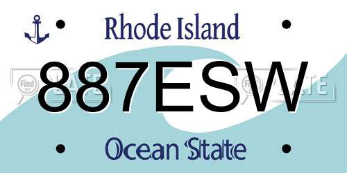 887ESW Rhode Island License Plate