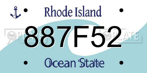 887F52 Rhode Island License Plate