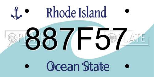 887F57 Rhode Island License Plate