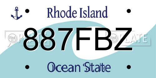 887FBZ Rhode Island License Plate