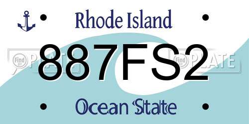 887FS2 Rhode Island License Plate