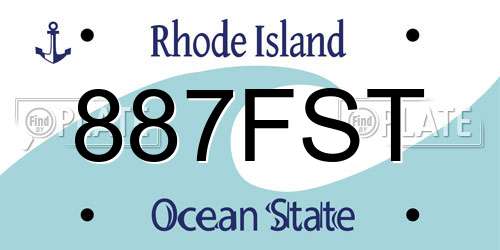 887FST Rhode Island License Plate