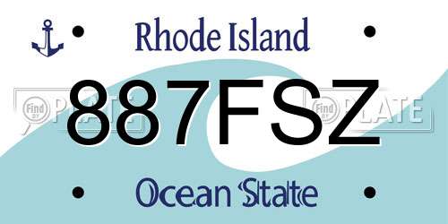 887FSZ Rhode Island License Plate