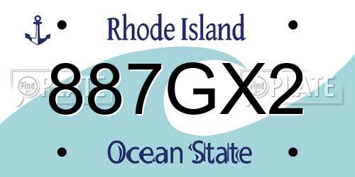 887GX2 Rhode Island License Plate