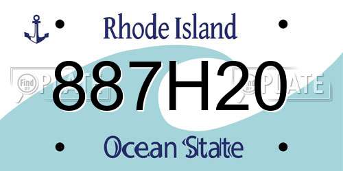 887H20 Rhode Island License Plate