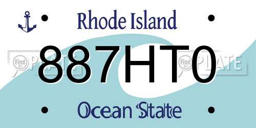 887HT0 Rhode Island License Plate