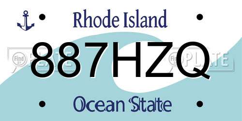 887HZQ Rhode Island License Plate