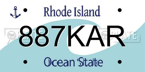 887KAR Rhode Island License Plate