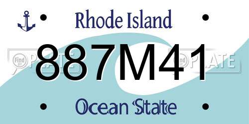 887M41 Rhode Island License Plate