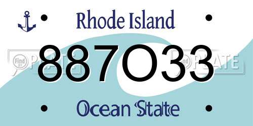 887O33 Rhode Island License Plate