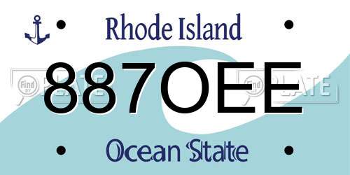 887OEE Rhode Island License Plate