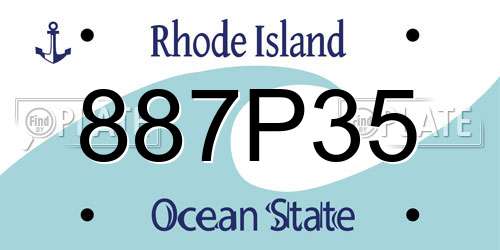 887P35 Rhode Island License Plate
