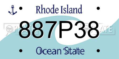 887P38 Rhode Island License Plate