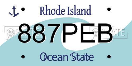 887PEB Rhode Island License Plate
