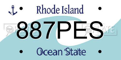 887PES Rhode Island License Plate