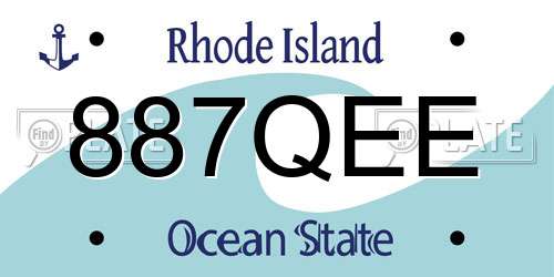 887QEE Rhode Island License Plate