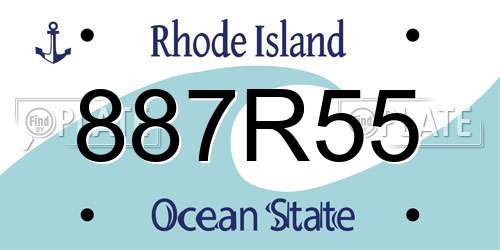 887R55 Rhode Island License Plate