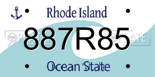 887R85 Rhode Island License Plate