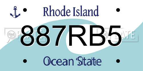 887RB5 Rhode Island License Plate