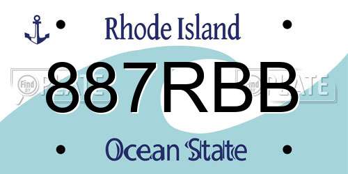 887RBB Rhode Island License Plate