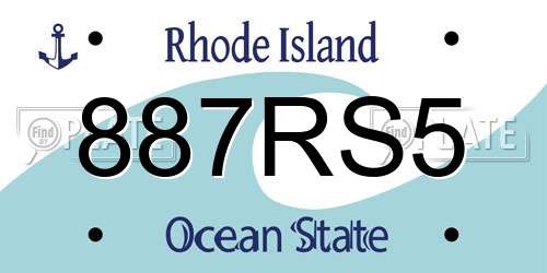 887RS5 Rhode Island License Plate