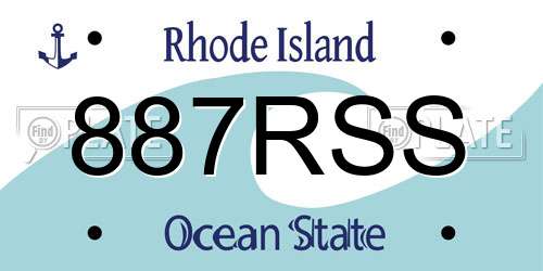 887RSS Rhode Island License Plate