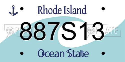 887S13 Rhode Island License Plate
