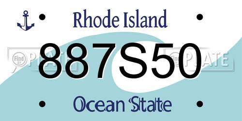887S50 Rhode Island License Plate