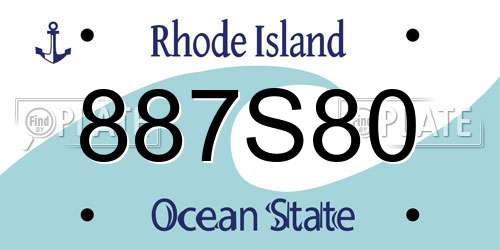 887S80 Rhode Island License Plate