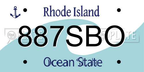 887SBO Rhode Island License Plate