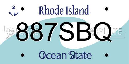 887SBQ Rhode Island License Plate